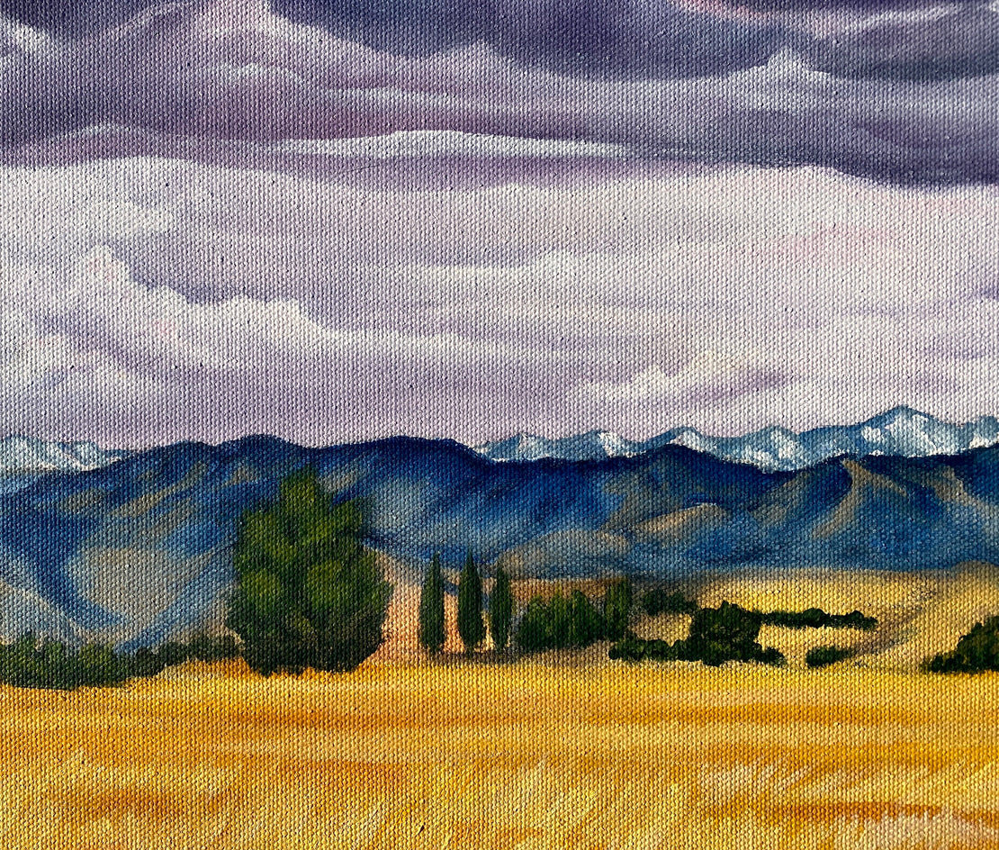 Plum Skies by Renee Noel |  Closeup View of Artwork 