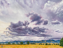 Original art for sale at UGallery.com | Plum Skies by Renee Noel | $2,300 | acrylic painting | 30' h x 40' w | thumbnail 1