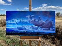 Original art for sale at UGallery.com | Purple Haze by Renee Noel | $4,000 | acrylic painting | 24' h x 48' w | thumbnail 3