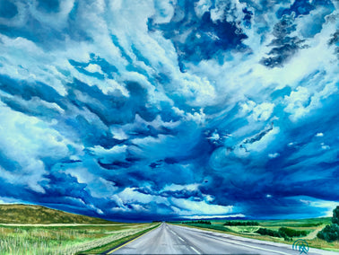 acrylic painting by Renee Noel titled Spinning