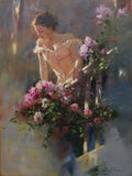 Original art for sale at UGallery.com | Azaleas y Sol by Richard Johnson | $3,700 | oil painting | 24' h x 18' w | thumbnail 1