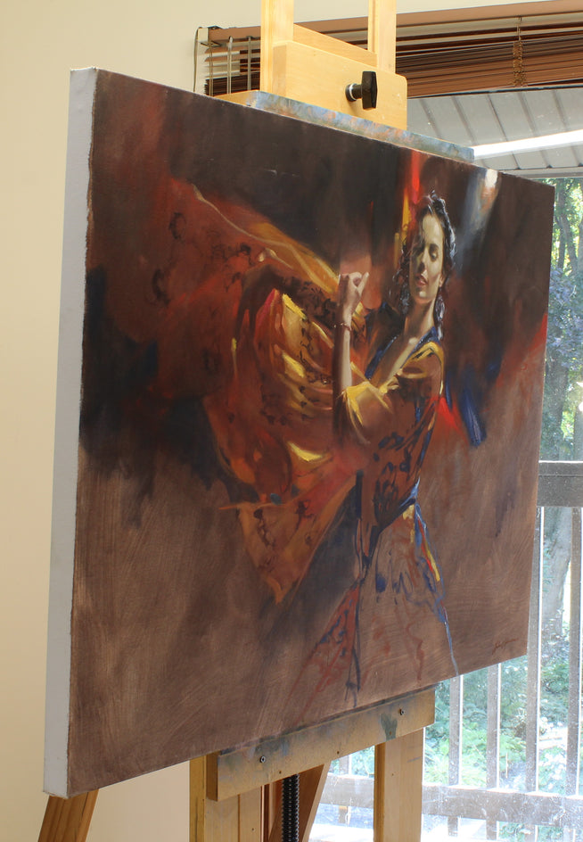 Fire Dances by Richard Johnson |  Side View of Artwork 