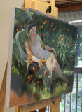 Original art for sale at UGallery.com | Lillies and Lace by Richard Johnson | $5,175 | oil painting | 24' h x 30' w | thumbnail 2