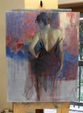 Original art for sale at UGallery.com | Nocturn by Richard Johnson | $5,175 | oil painting | 30' h x 24' w | thumbnail 3