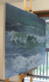 Original art for sale at UGallery.com | The Breakers by Richard Johnson | $10,975 | oil painting | 40' h x 60' w | thumbnail 2
