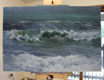 Original art for sale at UGallery.com | The Breakers by Richard Johnson | $10,975 | oil painting | 40' h x 60' w | thumbnail 3