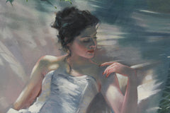 Original art for sale at UGallery.com | The Hammock in Summer by Richard Johnson | $3,600 | oil painting | 18' h x 24' w | thumbnail 4