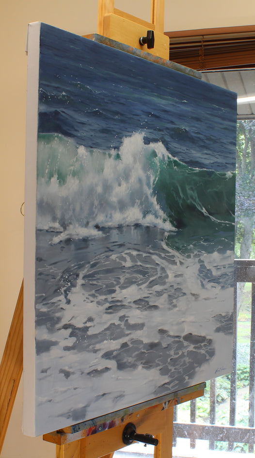 Where Mermaids Hide by Richard Johnson |  Side View of Artwork 