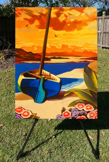 Boat in Tulum by Rick "Marlowe" Schneider |  Context View of Artwork 