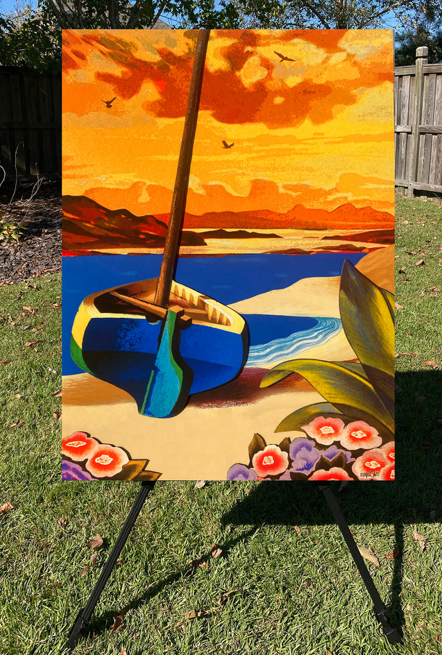 Boat in Tulum by Rick "Marlowe" Schneider |  Context View of Artwork 