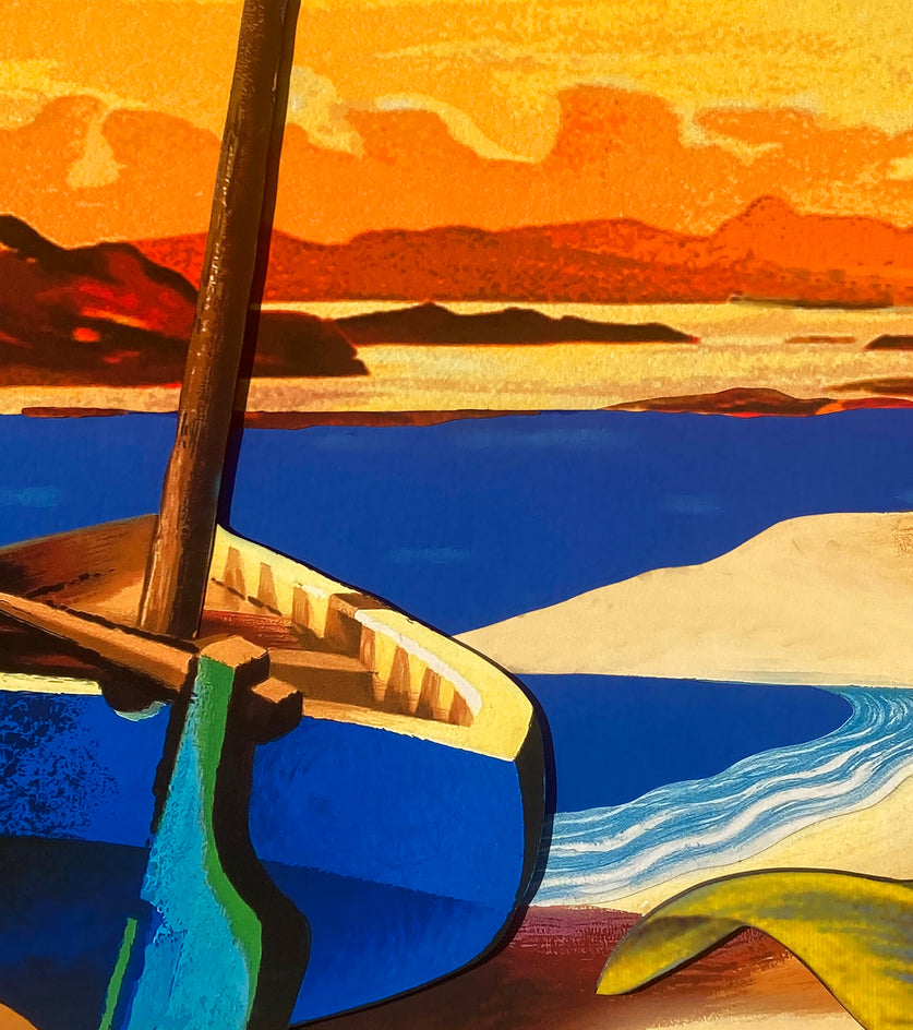 Boat in Tulum by Rick "Marlowe" Schneider |  Closeup View of Artwork 