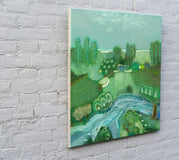 Original art for sale at UGallery.com | And It’s Green and It’s Quiet by Rob van Hoek | $1,950 | oil painting | 27.5' h x 27.5' w | thumbnail 2