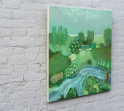 Original art for sale at UGallery.com | And It’s Green and It’s Quiet by Rob van Hoek | $2,250 | oil painting | 27.5' h x 27.5' w | thumbnail 2