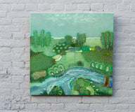 Original art for sale at UGallery.com | And It’s Green and It’s Quiet by Rob van Hoek | $2,250 | oil painting | 27.5' h x 27.5' w | thumbnail 3