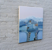 Original art for sale at UGallery.com | This Island of Blue by Rob van Hoek | $1,375 | oil painting | 23.6' h x 23.6' w | thumbnail 2
