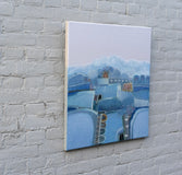 Original art for sale at UGallery.com | This Island of Blue by Rob van Hoek | $1,650 | oil painting | 23.6' h x 23.6' w | thumbnail 2