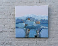 Original art for sale at UGallery.com | This Island of Blue by Rob van Hoek | $1,650 | oil painting | 23.6' h x 23.6' w | thumbnail 3