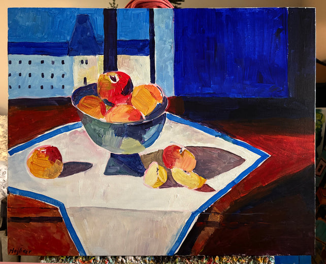 Apples on a Table by Robert Hofherr |  Context View of Artwork 