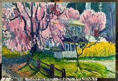 Original art for sale at UGallery.com | Azalea and Dogwood by Robert Hofherr | $1,100 | acrylic painting | 24' h x 36' w | thumbnail 3