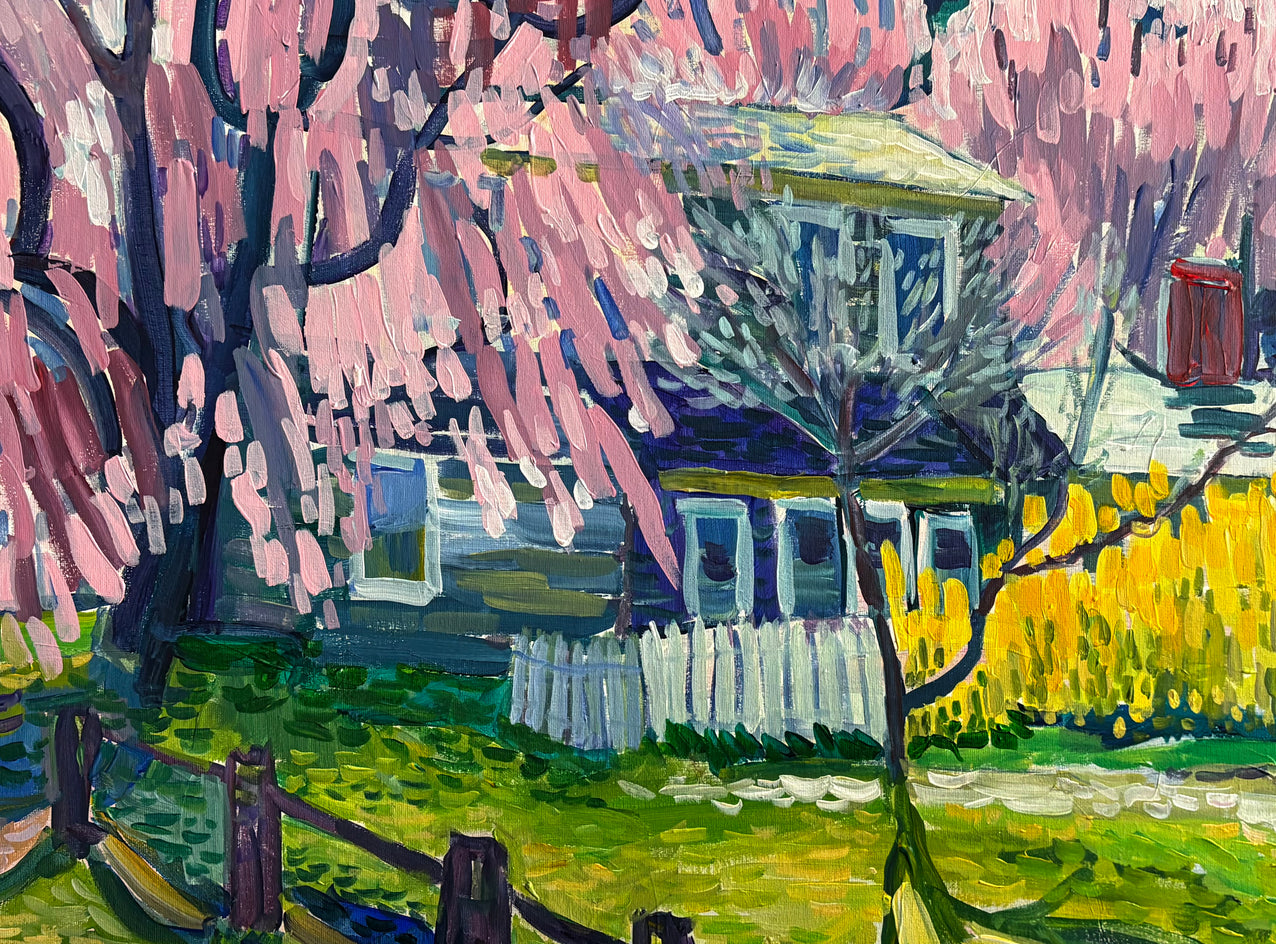 Azalea and Dogwood by Robert Hofherr |  Closeup View of Artwork 