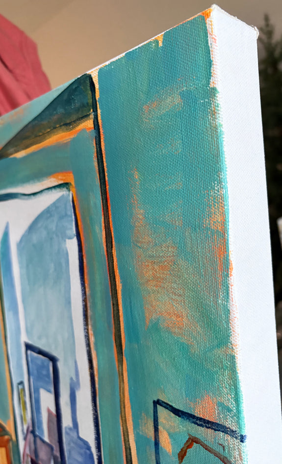 Bank Street Interior by Robert Hofherr |  Side View of Artwork 