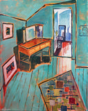Original art for sale at UGallery.com | Bank Street Interior by Robert Hofherr | $1,175 | acrylic painting | 30' h x 24' w | thumbnail 1