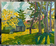 Original art for sale at UGallery.com | Barn in Spring by Robert Hofherr | $1,175 | acrylic painting | 24' h x 30' w | thumbnail 3