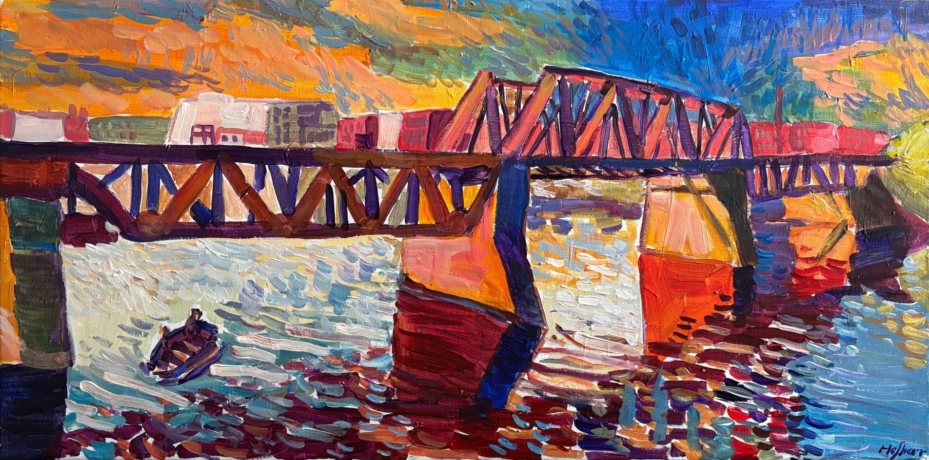Bridge at Sundown by Robert Hofherr |  Artwork Main Image 