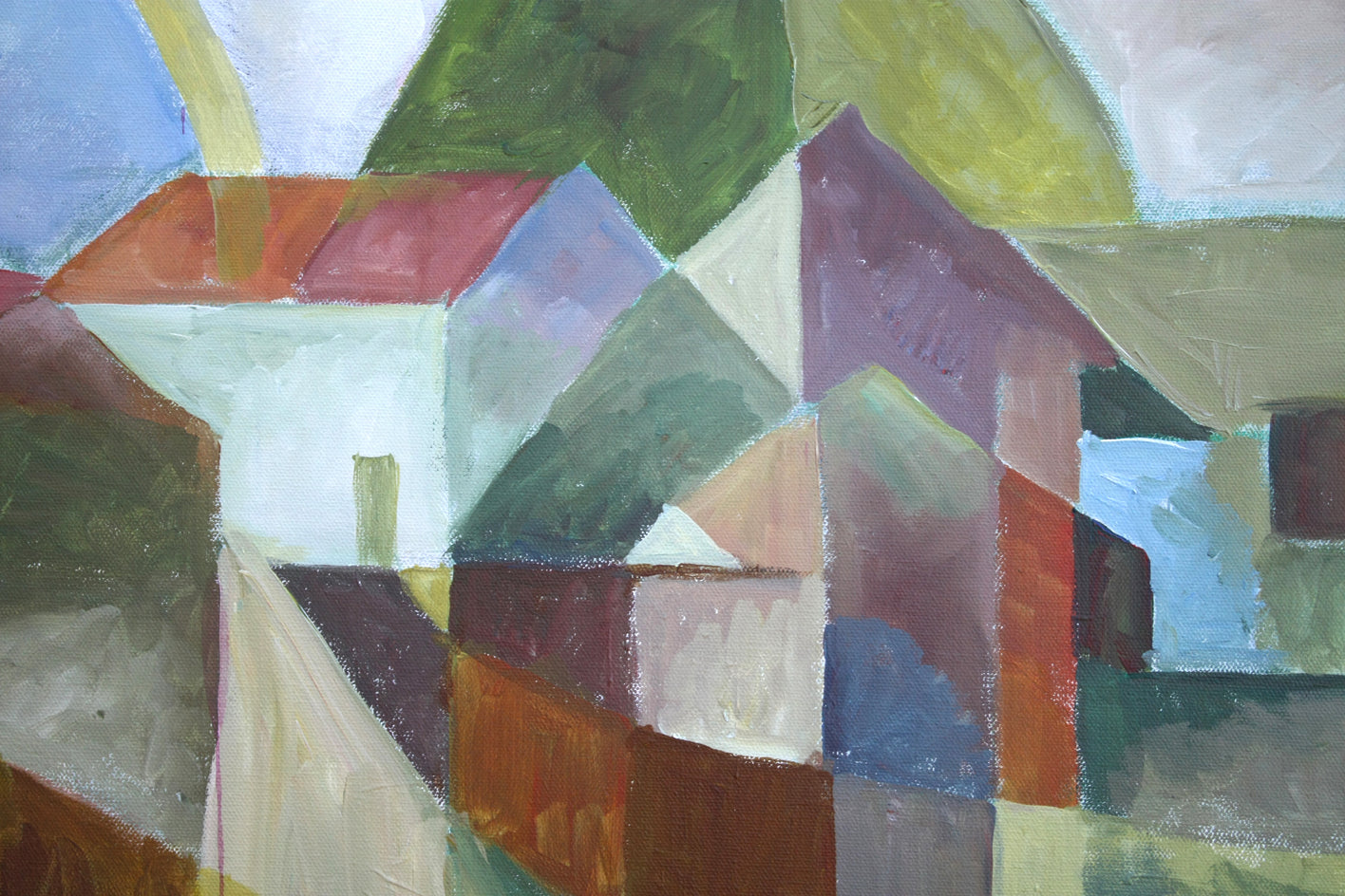 Composition with Blue Sun by Robert Hofherr |  Closeup View of Artwork 