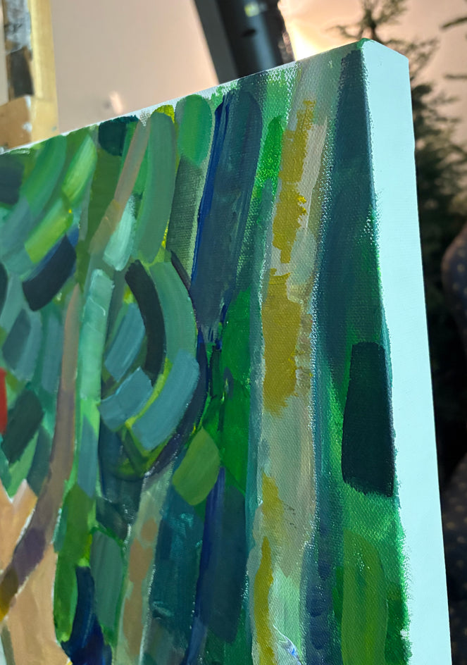 Cottage in a Wood by Robert Hofherr |  Side View of Artwork 