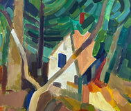 Original art for sale at UGallery.com | Cottage in a Wood by Robert Hofherr | $1,125 | acrylic painting | 22' h x 28' w | thumbnail 4