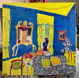 Original art for sale at UGallery.com | Drawing Room with Flowers by Robert Hofherr | $1,000 | acrylic painting | 24' h x 24' w | thumbnail 3