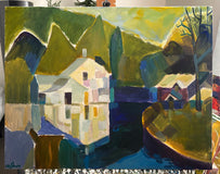Original art for sale at UGallery.com | Duality by Robert Hofherr | $975 | acrylic painting | 22' h x 28' w | thumbnail 3