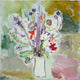 Original art for sale at UGallery.com | Flowers in a Vase by Robert Hofherr | $525 | acrylic painting | 16' h x 16' w | thumbnail 1