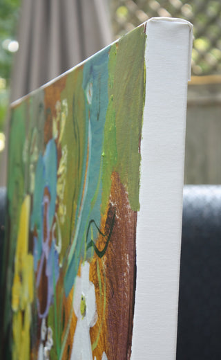 Fresh Flowers by Robert Hofherr |  Side View of Artwork 