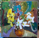 Original art for sale at UGallery.com | Fresh Flowers by Robert Hofherr | $1,300 | acrylic painting | 24' h x 24' w | thumbnail 3