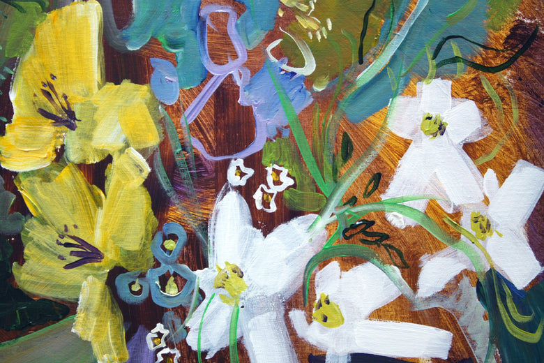 Fresh Flowers by Robert Hofherr |   Closeup View of Artwork 