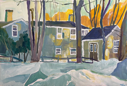 acrylic painting by Robert Hofherr titled Grey Colonial