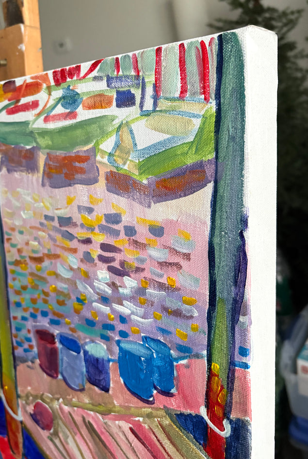 Harbor Side by Robert Hofherr |  Side View of Artwork 