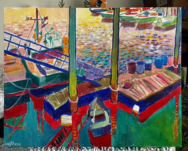 Harbor Side by Robert Hofherr |  Context View of Artwork 