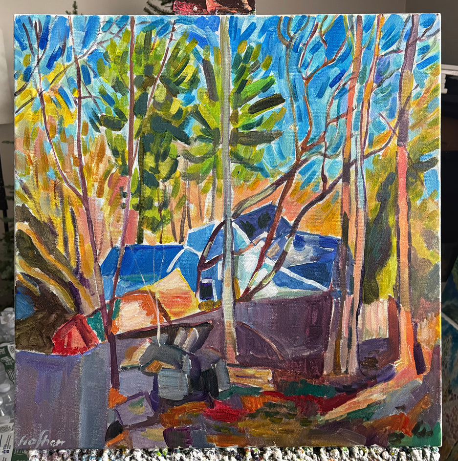 House on a Hillside by Robert Hofherr |  Context View of Artwork 