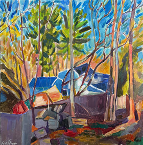 acrylic painting by Robert Hofherr titled House on a Hillside
