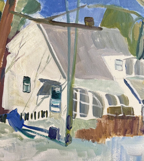 House with Greenhouse by Robert Hofherr |   Closeup View of Artwork 
