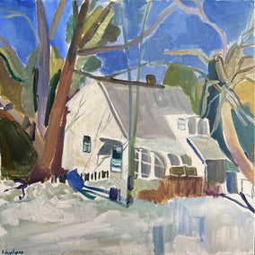 acrylic painting by Robert Hofherr titled House with Greenhouse