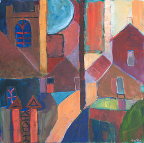 acrylic painting by Robert Hofherr titled In a Northern Town