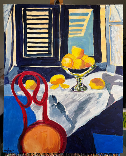 Interior with Lemons by Robert Hofherr |  Context View of Artwork 