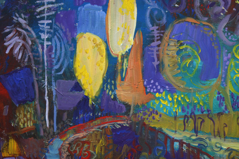 Lonesome October Night by Robert Hofherr |   Closeup View of Artwork 