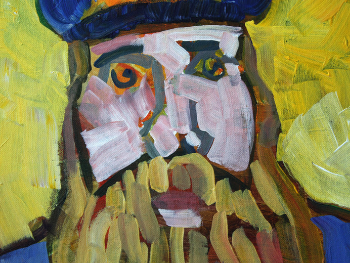 Man with Beard (After Van Gogh) by Robert Hofherr |   Closeup View of Artwork 