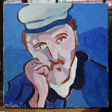 Original art for sale at UGallery.com | Man with Hat (After Van Gogh) by Robert Hofherr | $500 | acrylic painting | 16' h x 16' w | thumbnail 3