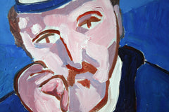 Original art for sale at UGallery.com | Man with Hat (After Van Gogh) by Robert Hofherr | $500 | acrylic painting | 16' h x 16' w | thumbnail 4